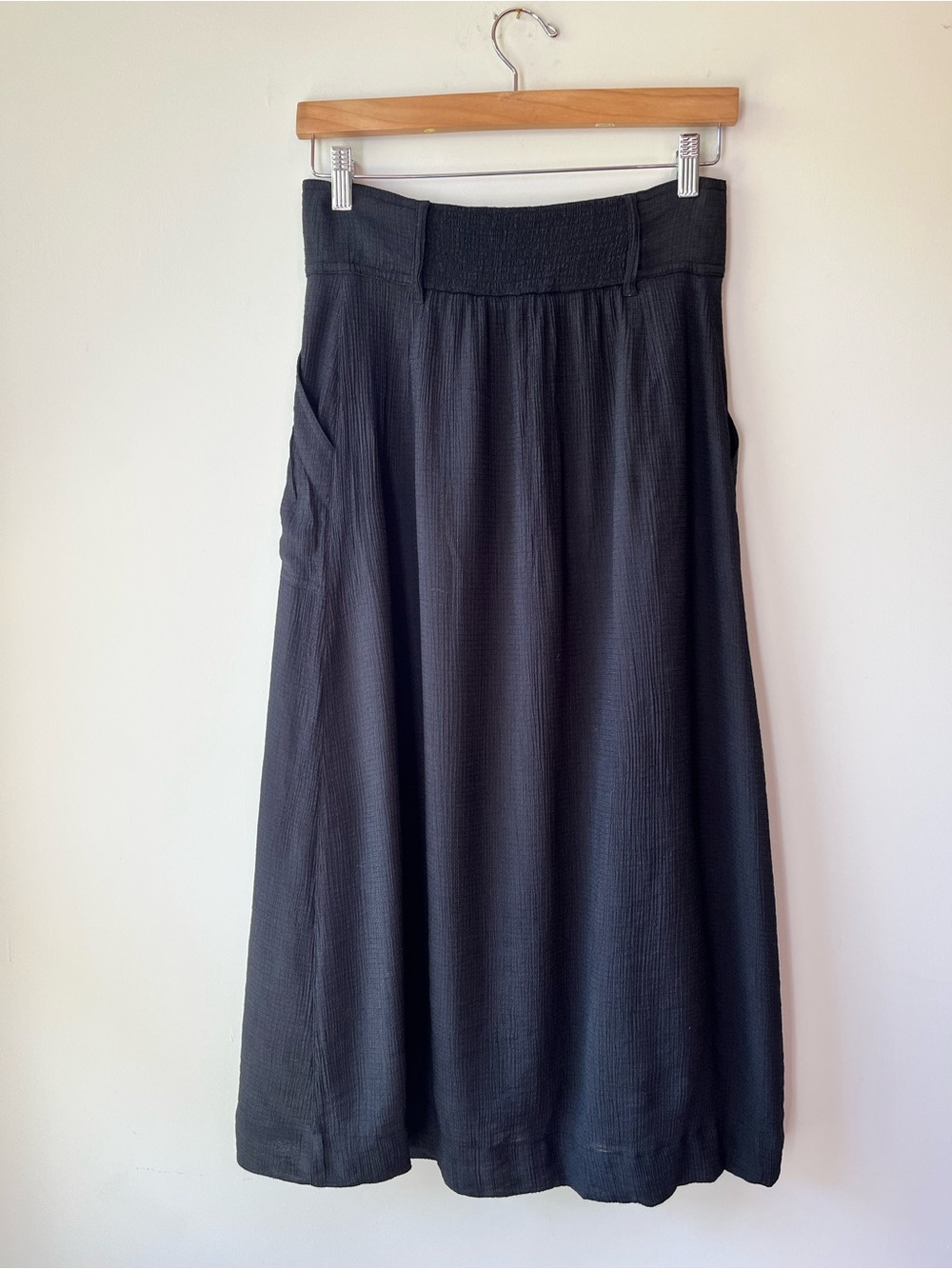 Brochu Walker Carpi Black Button-Front Midi Skirt S - Picture 3 of 7